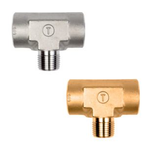 Tylok Instrument Pipe Fitting 3FFM Female Female Male Pipe Tee in Brass, Steel or Stainless Steel (10K psi Models Available)