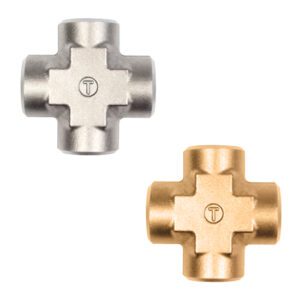 Tylok Instrument Pipe Fitting 4FPCR All Female Pipe Cross in Brass, Steel Stainless Steel (10K psi Models Available)
